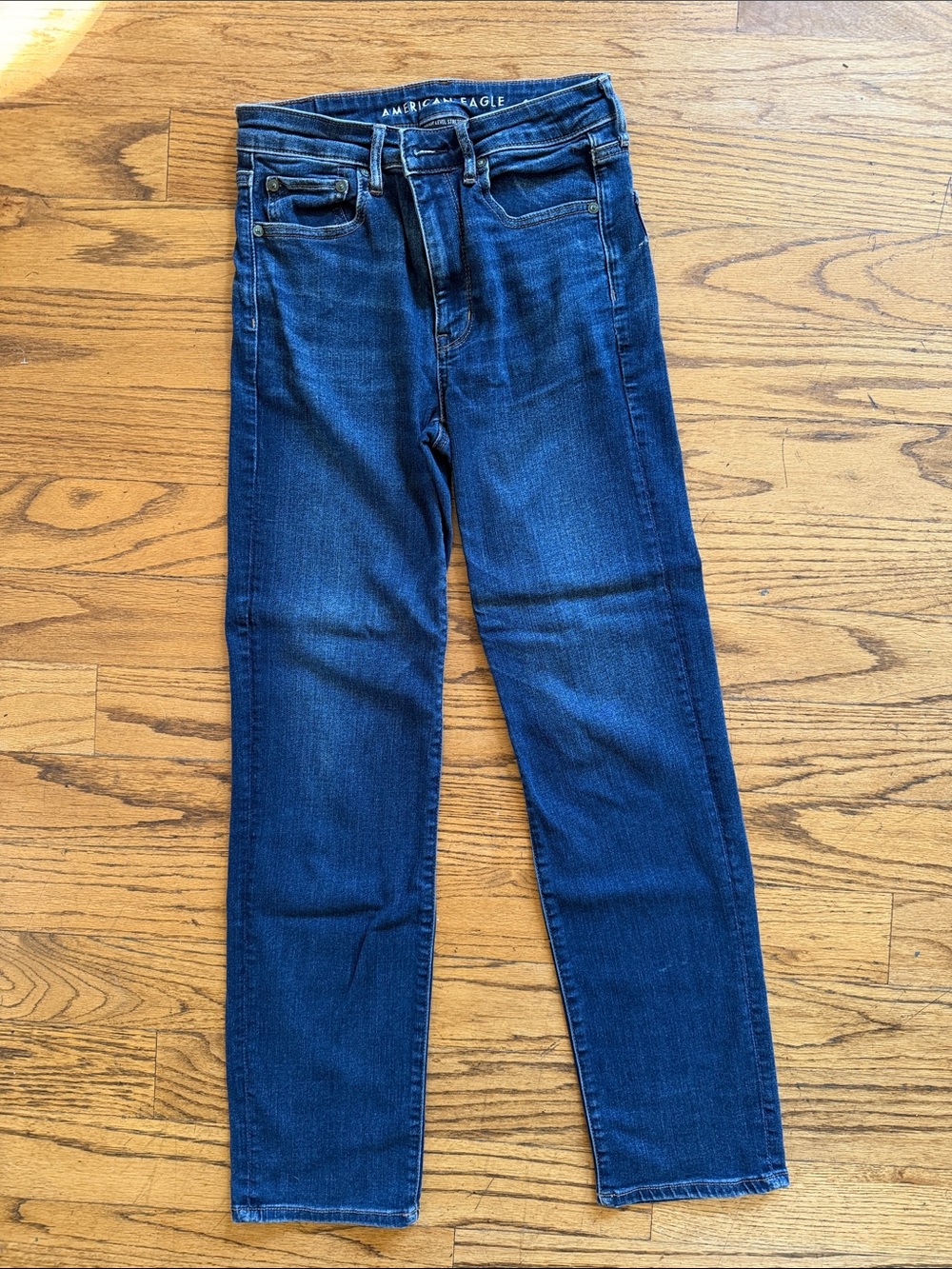 American Eagle Outfitters Slim Straight Blue Jeans (“next level stretch”)